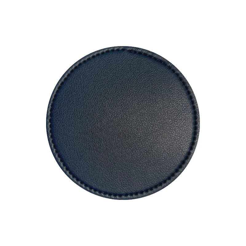 Inmos Faux Leather Coasters for Home Decor, Round Cup Pads, Tea and Water Cups, Coffee Mats, Dish Drying, Nordic