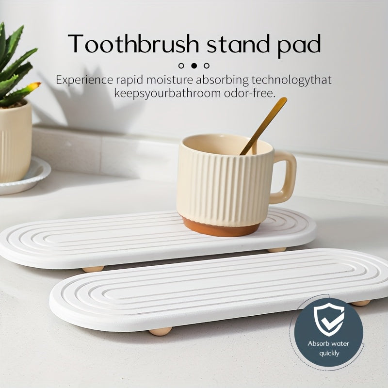 Diatomaceous Earth Material Featuring a Quick-Drying, Hard Absorbent Stone Tray with Grooves, Ideal for Use in Kitchens, Bathrooms, And for Placing Toiletries Or Potted Plants