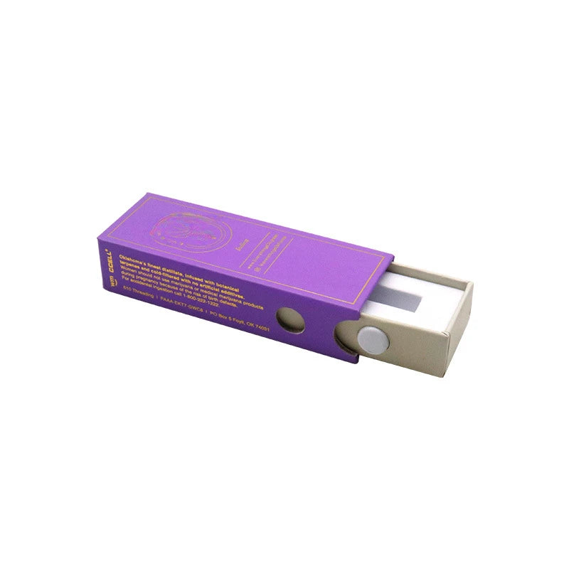 Child-Resistant Push Button Slide Box with Embossed Matt Lamination Recycled Materials Sliding Drawer Gift Boxes