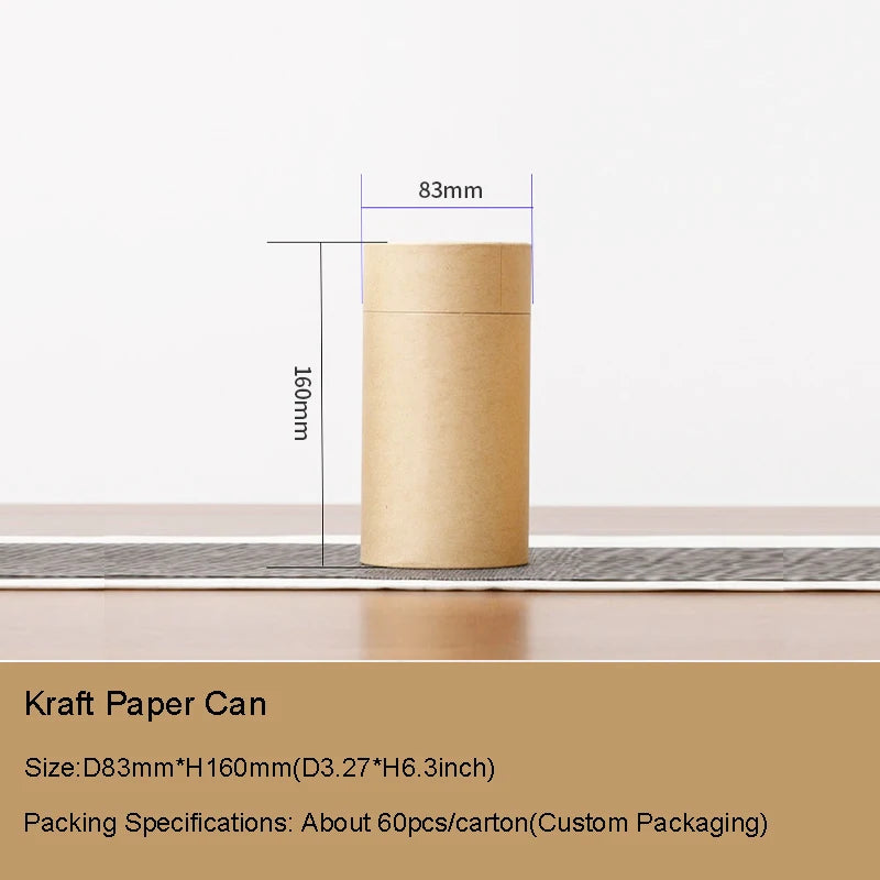 Wholesale Handmade Eco-Friendly Disposable Aluminum Tube Box Custom Food Grade Kraft Paper Airtight Packaging for Tea for