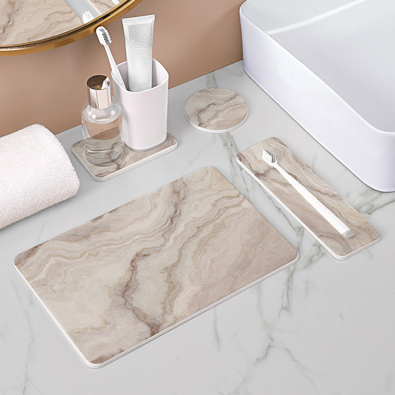 Algae mud absorbent toothbrush thermal insulation cup pattern teacup mud pad mouthwash coaster marble washstand diatom household pad