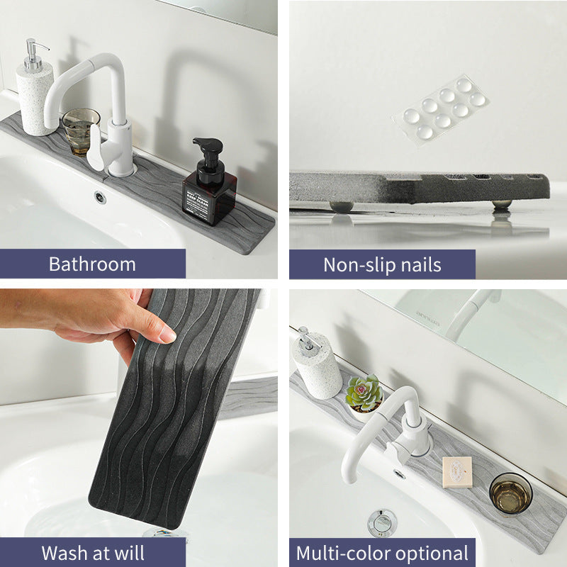 faucet mat kitchen mud diatom countertop