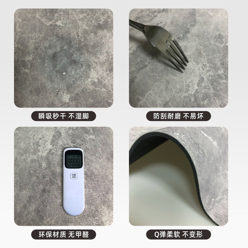 Leather toilet anti-slip mat diatom water-absorbing ecological foot mat bathroom quick-drying door mat soft mud light luxury