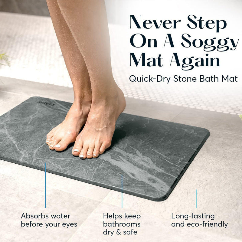 Diatomite bathroom drying mat, bathroom muddy floor mat, cross-border kitchen draining quick-drying hard diatomaceous earth foot mat