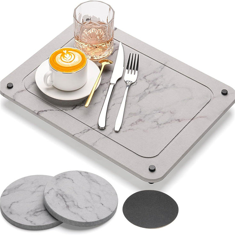 Kitchen stainless steel diatomite dry countertop non-slip stone plate drying foot set pad drying plate speed pad stone water absorption