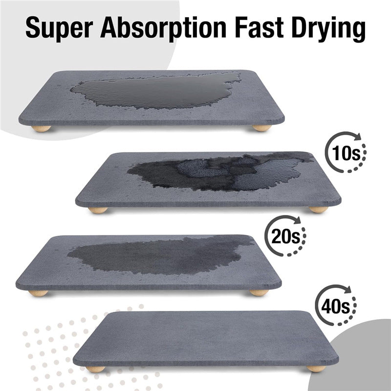 Countertop cross-border wooden mat, footrest mat, water-absorbent draining mat, bathroom drying mat, heat-insulating instant desktop mat, kitchen floor mat