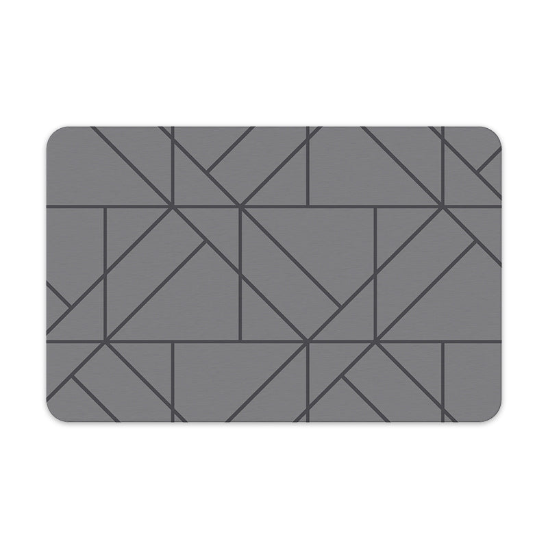 Printed dirt-resistant hard mat, toilet and bathroom muddy floor absorbent foot mat, non-slip mat, simple bathroom diatom door edge mat