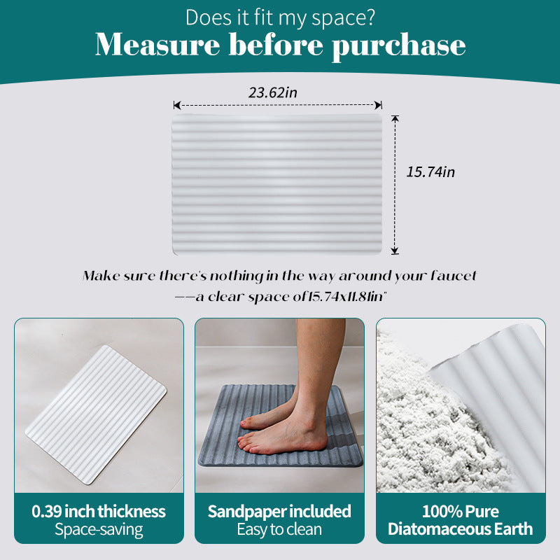 Pad Pad Pad Household Kitchen Pad Absorbent Cup Wave New Product Diatomite Quick Drying Moisture Absorption Waterproof Wash Table Drain