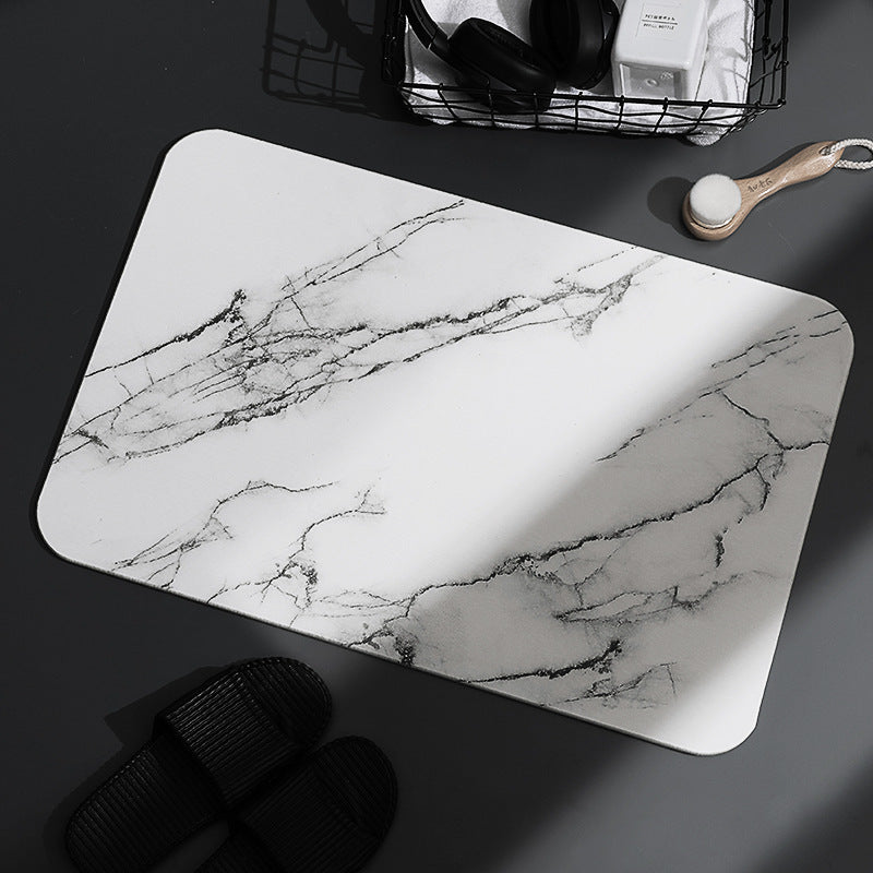 Floor mat bathroom absorbent foot mat mud quick drying diatomite hard mat non-slip Nordic wind diatom marble