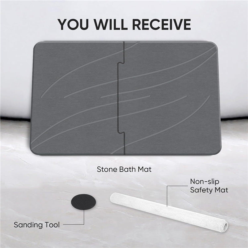 Diatomite water-absorbent entrance mat, hall non-slip mat, bathroom mud foot mat, natural diatomaceous earth bathroom floor quick-drying mat, foot mat