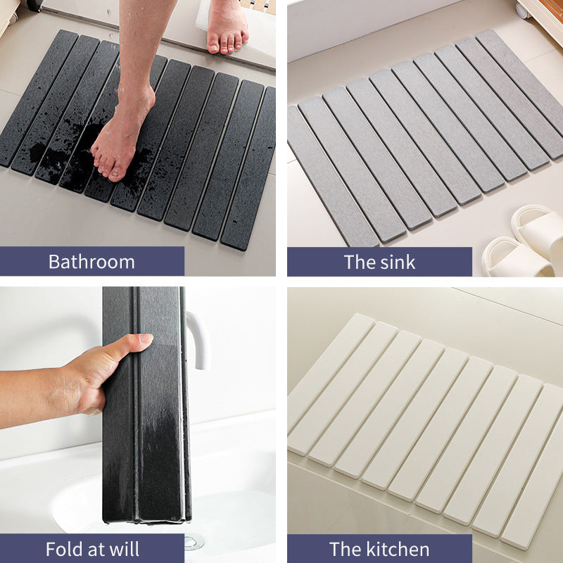 Floor mat quick-drying folding diatomite strip-free non-slip Amazon floor mat bathroom cross-border rectangular cleaning water absorption