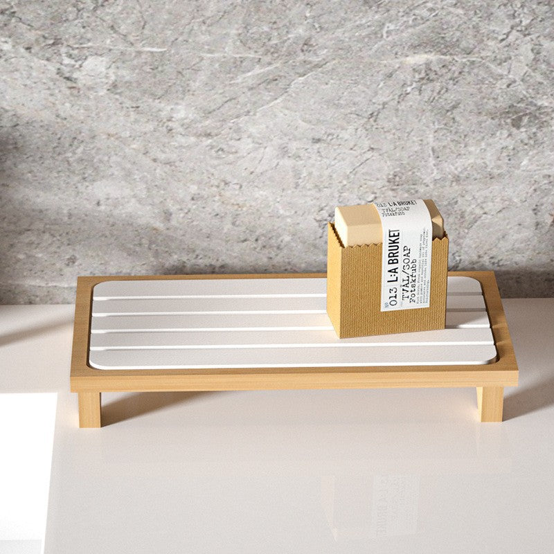 Stone tray Diatomite wash Cross-border tableware Countertop bathroom Amazon bamboo tray pad drying suction drain