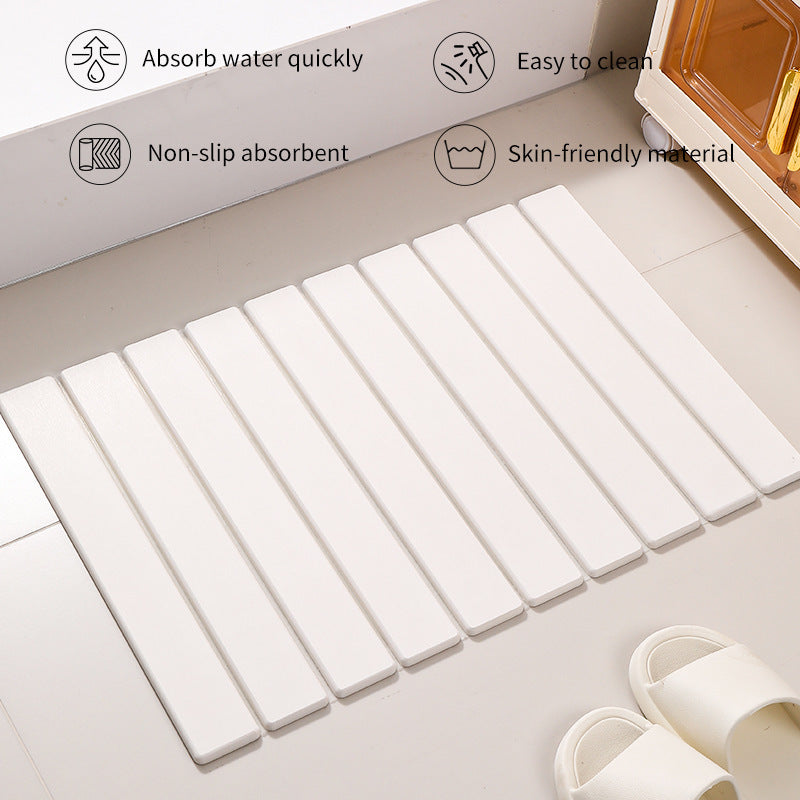 Floor mat quick-drying folding diatomite strip-free non-slip Amazon floor mat bathroom cross-border rectangular cleaning water absorption