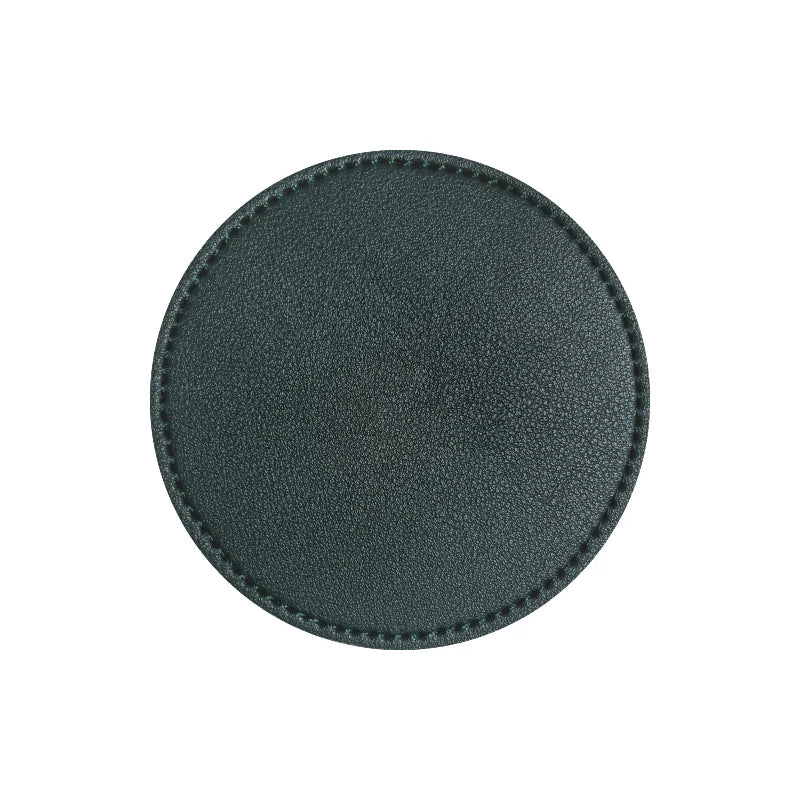 Inmos Faux Leather Coasters for Home Decor, Round Cup Pads, Tea and Water Cups, Coffee Mats, Dish Drying, Nordic