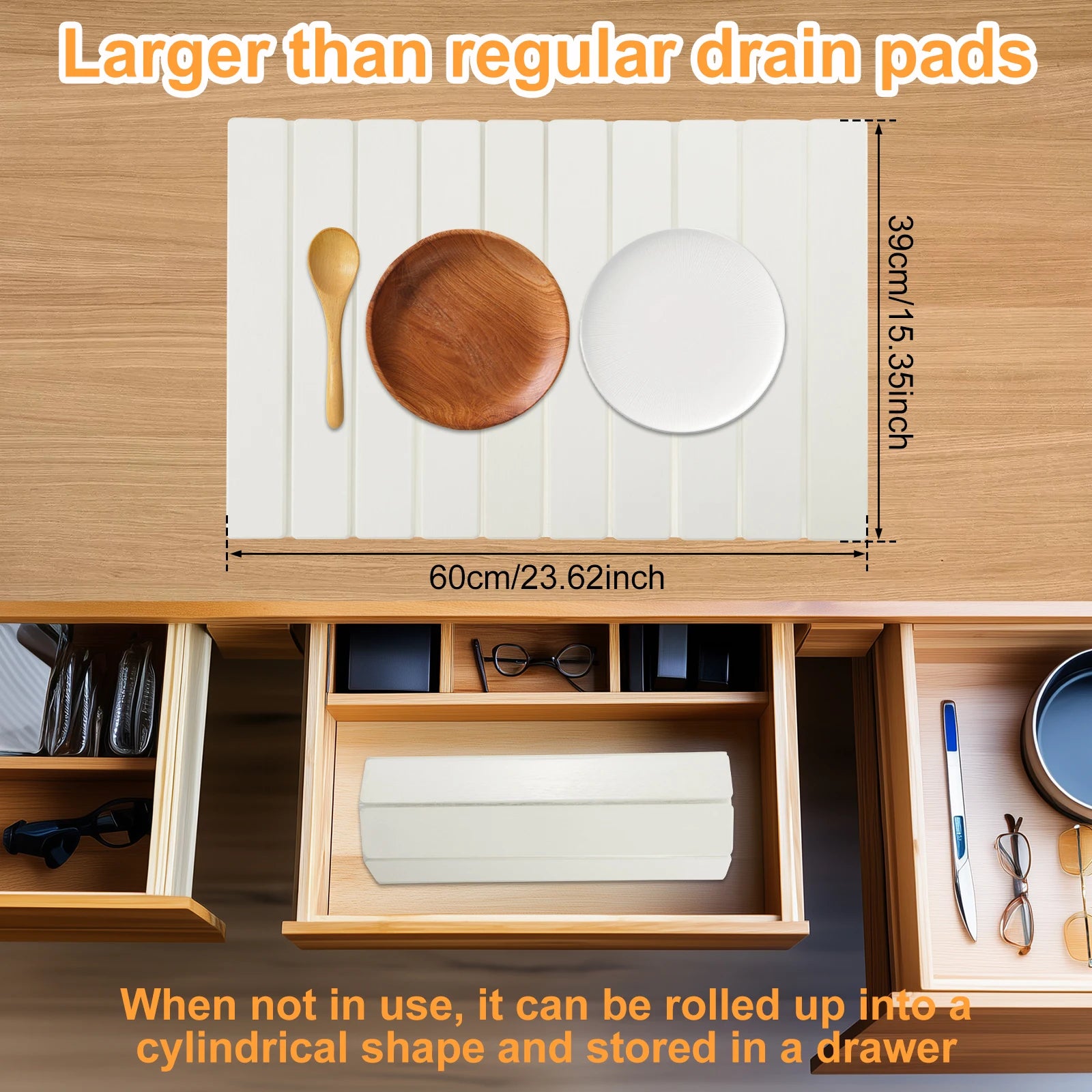 Stone Dish Drying Mat Fast Drying Stone Dish Mat Absorbent Diatomaceous Earth Drying Mats  Foldable Rectangular Dish Drying Mats