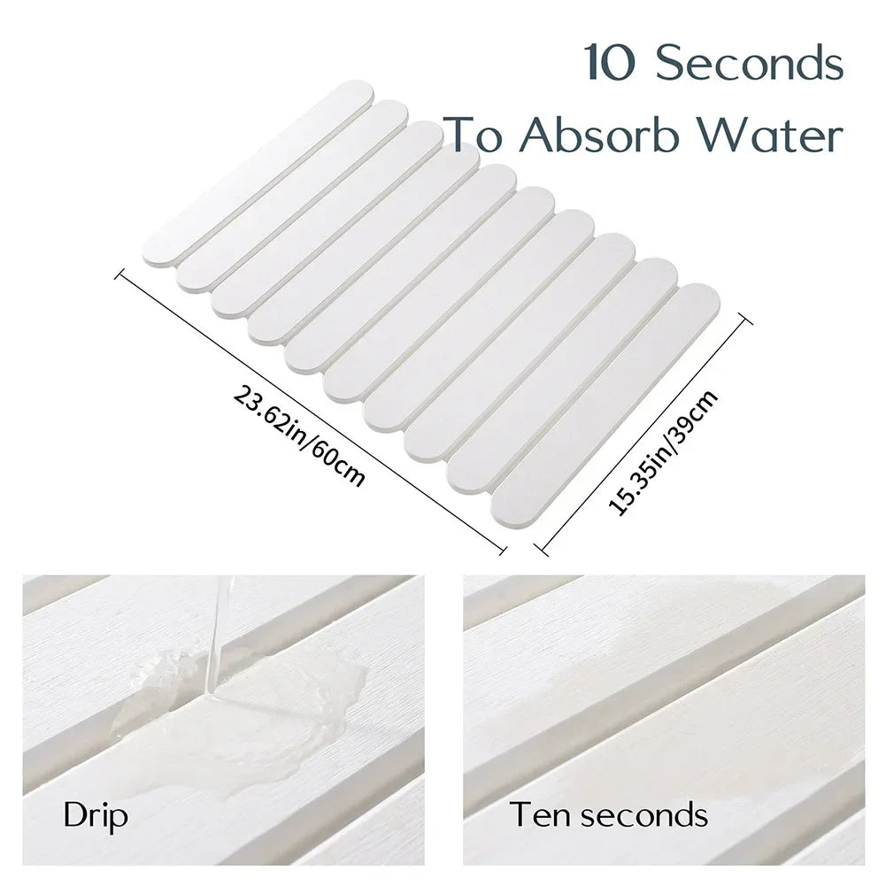 1pc Foldable Stone Dish Drying Mat For Kitchen Counter,Fast Dry Super Absorbent Foldable Dish Drying Mats For Drying Dishes