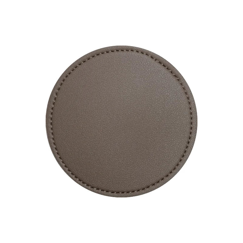 Inmos Faux Leather Coasters for Home Decor, Round Cup Pads, Tea and Water Cups, Coffee Mats, Dish Drying, Nordic