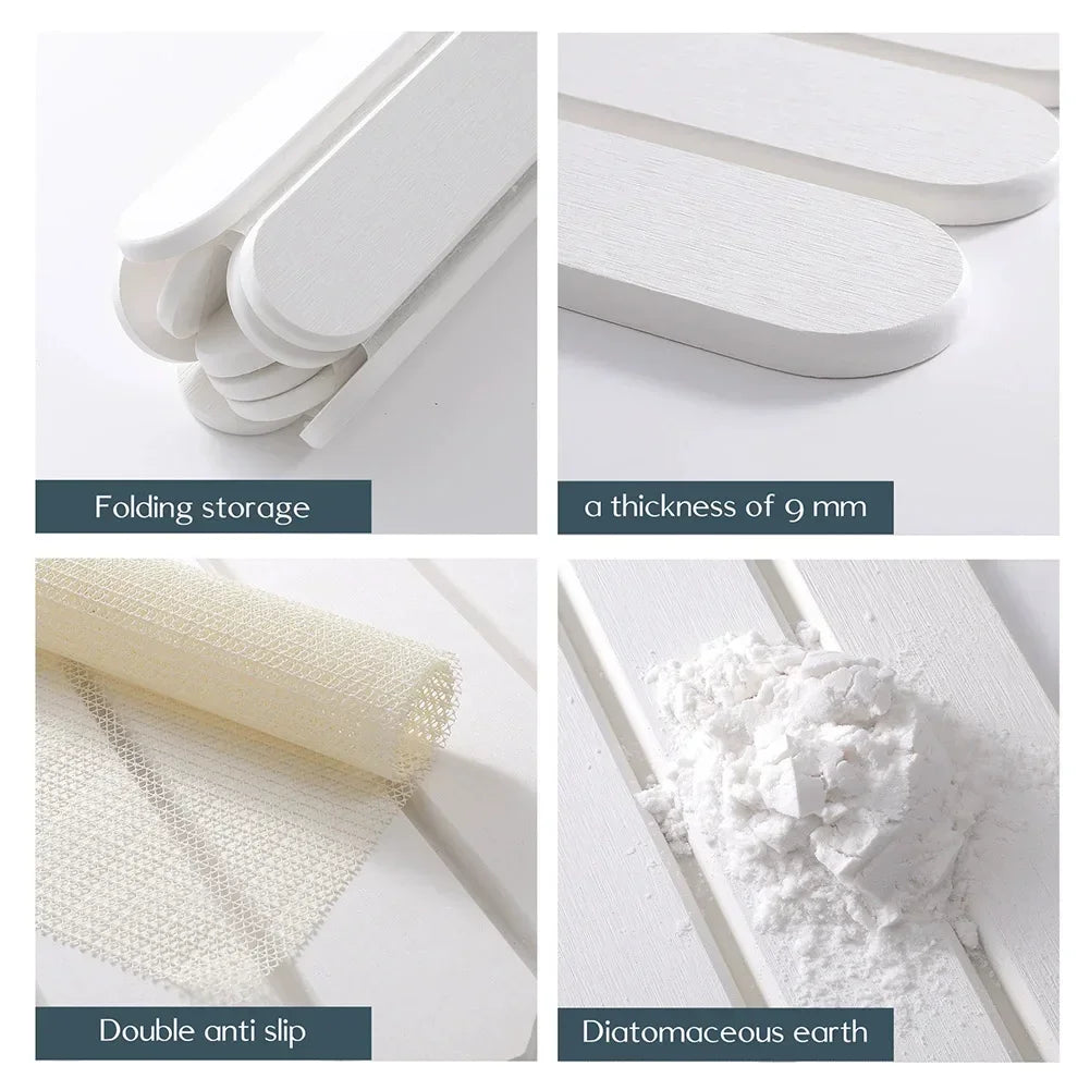 1pc Foldable Stone Dish Drying Mat For Kitchen Counter,Fast Dry Super Absorbent Foldable Dish Drying Mats For Drying Dishes