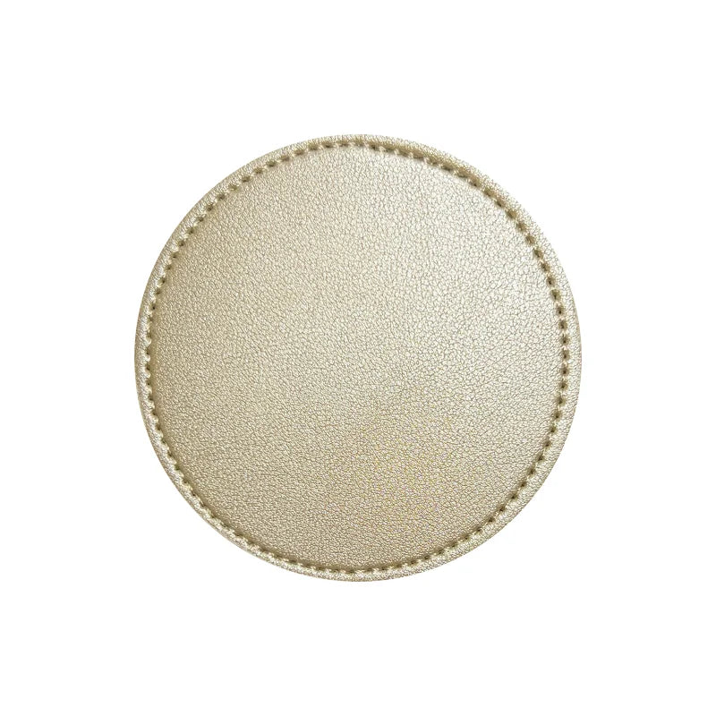 Inmos Faux Leather Coasters for Home Decor, Round Cup Pads, Tea and Water Cups, Coffee Mats, Dish Drying, Nordic