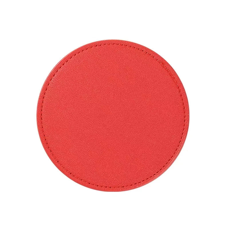 Inmos Faux Leather Coasters for Home Decor, Round Cup Pads, Tea and Water Cups, Coffee Mats, Dish Drying, Nordic