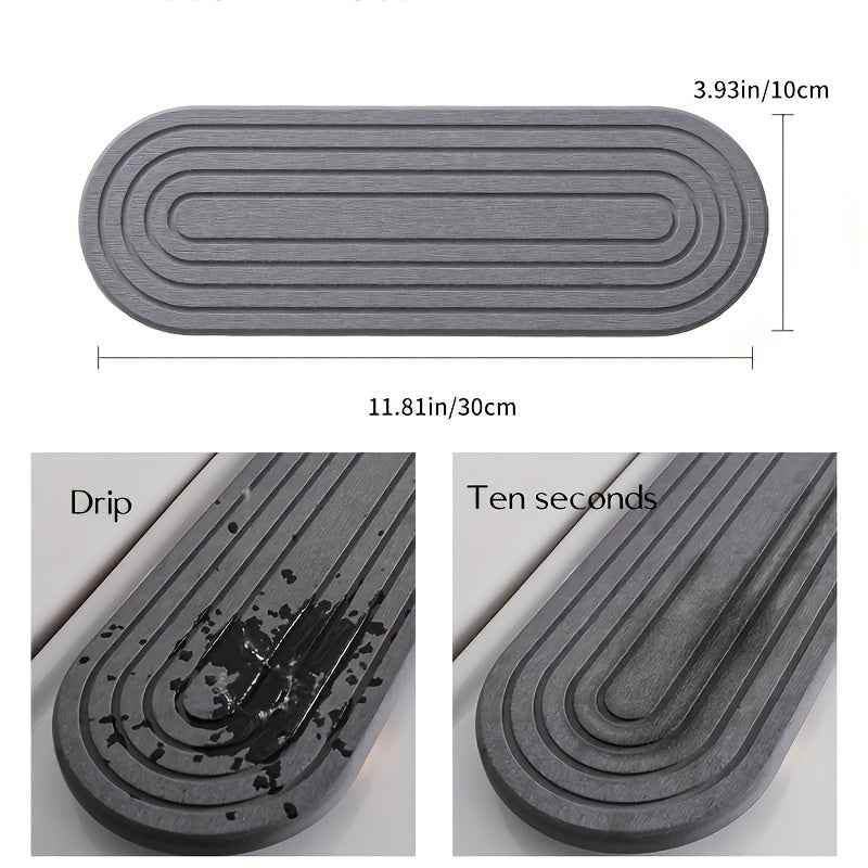 Diatomaceous Earth Material Featuring a Quick-Drying, Hard Absorbent Stone Tray with Grooves, Ideal for Use in Kitchens, Bathrooms, And for Placing Toiletries Or Potted Plants